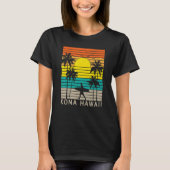 Kona Hawaii Beach Surfer Surfing Palm Tree Vacatio T-shirt (Voorkant)