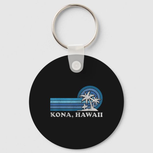 Kona Hawaii Beach Vintage Family Summer Vacation  Sleutelhanger (Voorkant)