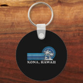 Kona Hawaii Beach Vintage Family Summer Vacation  Sleutelhanger (Voorkant)