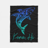 Kona Hawaii Shark Diving Fishing Surfing Surfer Ha Fleece Deken (Voorkant)
