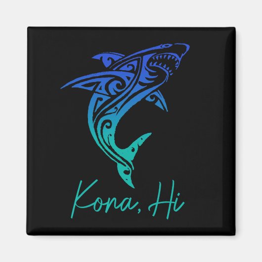 Kona Hawaii Shark Diving Fishing Surfing Surfer Ha Magneet (Voorkant)