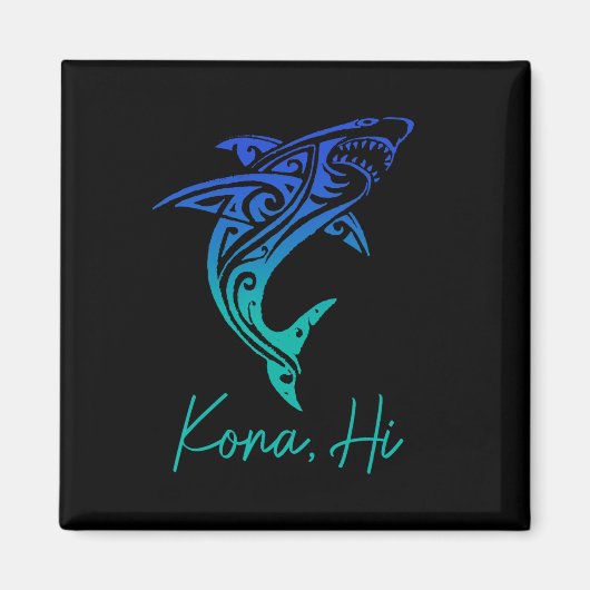 Kona Hawaii Shark Diving Fishing Surfing Surfer Ha Magneet (Voorkant)