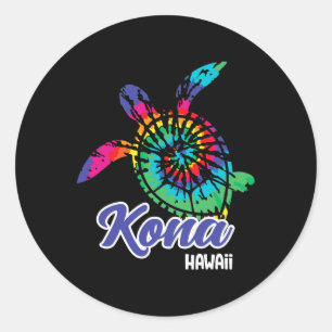 Kona Hawaii Tie Dye Save Zee Schildpadden Hawaiiaa Ronde Sticker