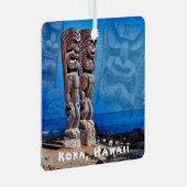 Kona, Hawaii, vierkant met twee zijden, keramisch Metalen Ornament (Voorkant Rechts)