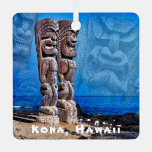 Kona, Hawaii, vierkant met twee zijden, keramisch Metalen Ornament