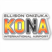 Kona International Airport KOA Airport Code Sticker (Voorkant)