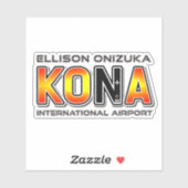 Kona International Airport KOA Airport Code Sticker (Vel)
