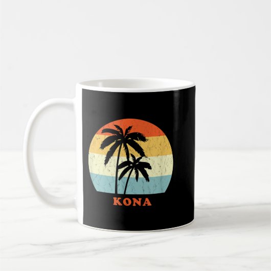 Kona,  palmboom Hawaï, zonsondergang Koffiemok (Links)