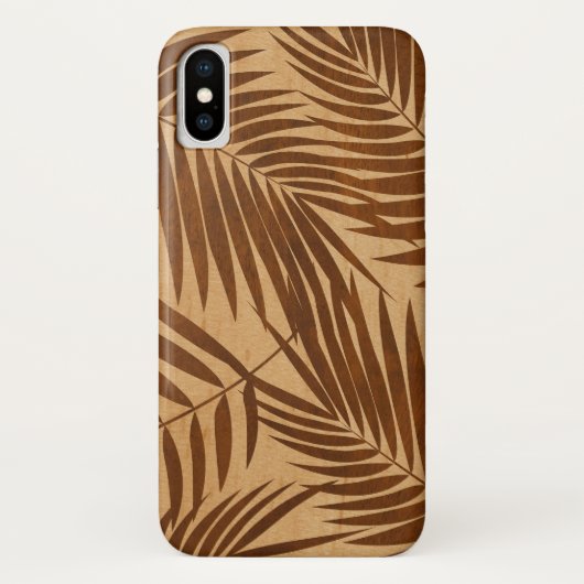 Kona Palms Hawaiian Leaf Faux Wood Case-Mate iPhone Case (Achterkant)