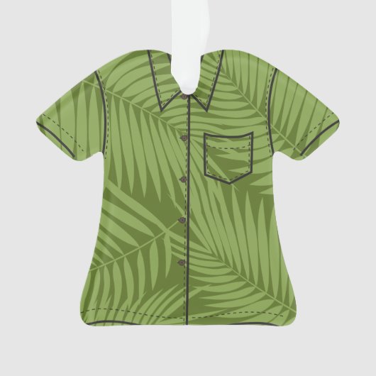 Kona Palms Hawaiian Leaf Tropical Aloha Shirt Ornament (voorkant)