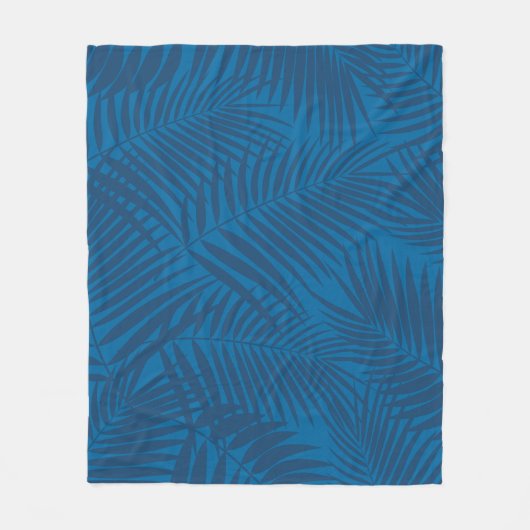 Kona Palms Hawaiian Leaf Tropical - Indigo Fleece Deken (Voorkant)
