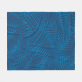 Kona Palms Hawaiian Leaf Tropical - Indigo Fleece Deken (Voorkant (Horizontaal))