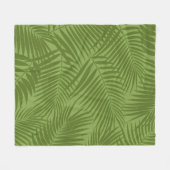 Kona Palms Hawaiian Leaf Tropical - Olive Fleece Deken (Voorkant (Horizontaal))