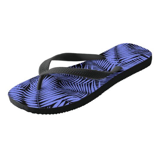 Kona Palms Hawaiian Leaf Tropical - Periwinkle Teenslippers (Schuin)