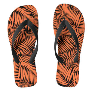 Kona Palms Hawaiian Leaf Tropical - Tangerine Teenslippers