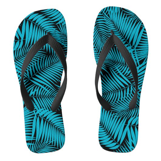 Kona Palms Hawaiian Leaf Tropical - Turq Teenslippers (Voetbed)