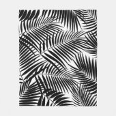 Kona Palms Hawaiian Leaf Tropical - Zwart Fleece Deken (Voorkant)