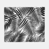 Kona Palms Hawaiian Leaf Tropical - Zwart Fleece Deken (Voorkant (Horizontaal))