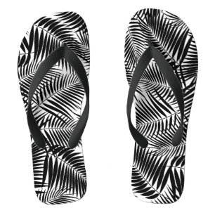 Kona Palms Hawaiian Leaf Tropical - Zwart Teenslippers
