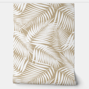 Kona Palms Hawaiian Tropical Leaf - Taupe Behang