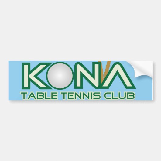 Kona Table Tennis Club Logo Bumpersticker (Voorkant)