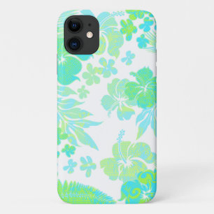 Kona Times Aqua Hibiscus Hawaiian Engineering Case-Mate iPhone Case