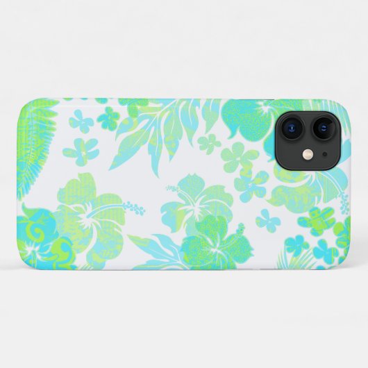 Kona Times Aqua Hibiscus Hawaiian Engineering Case-Mate iPhone Case (Achterkant (horizontaal))