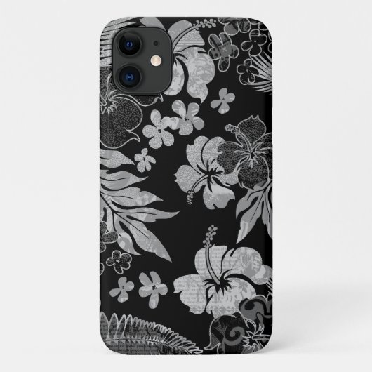 Kona Times Black Hibiscus Hawaiian Engineering Case-Mate iPhone Case (Achterkant)