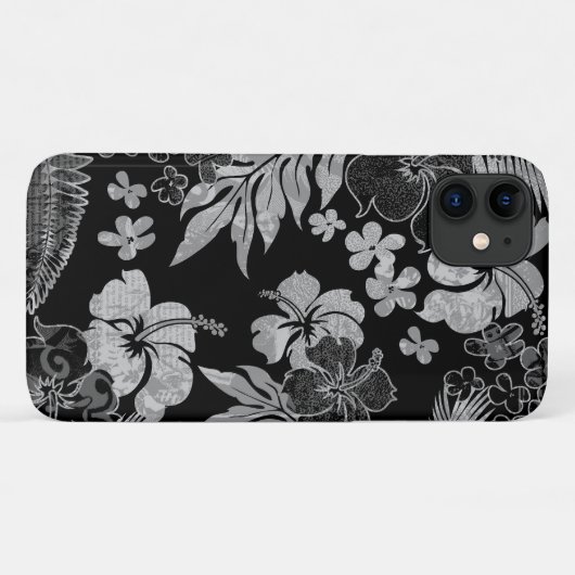 Kona Times Black Hibiscus Hawaiian Engineering Case-Mate iPhone Case (Achterkant (horizontaal))
