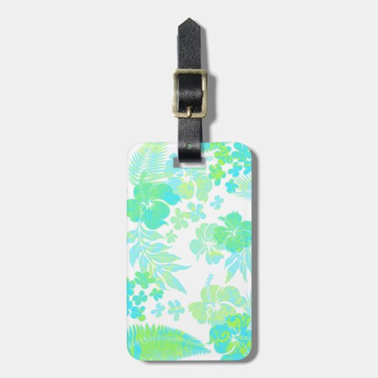 Kona Times Hibiscus Hawaiian Bagagelabels (Voorkant verticaal)