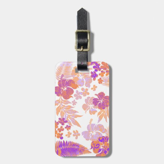 Kona Times Hibiscus Hawaiian Bagagelabels (Voorkant verticaal)