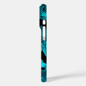 Kona Times Hibiscus Hawaiian Engineered Black Blau Case-Mate iPhone Case (Achterkant / Links)