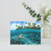 Kona Village Turtle Briefkaart (Staand voorkant)