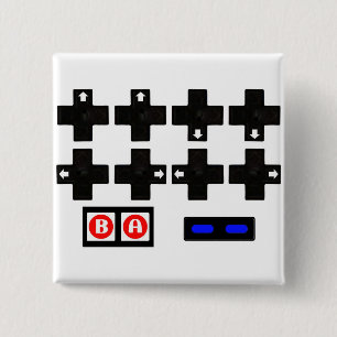 Konami Contra-code Vierkante Button 5,1 Cm