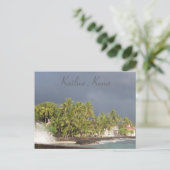 Kona's Seawall voor de tsunami van 2011 Briefkaart (Staand voorkant)