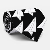 KonBe Studios Paper Airplane Necktie (zwart) Stropdas (Opgerold)