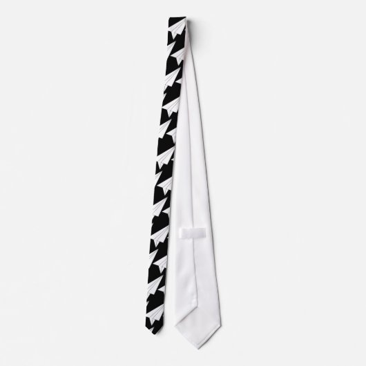 KonBe Studios Paper Airplane Necktie (zwart) Stropdas (Achterkant)