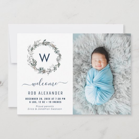 kondiging van de geboorte van een feestdag feestdagenkaart (Voorkant)