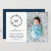 kondiging van de geboorte van een feestdag feestdagenkaart (Voorkant / Achterkant)