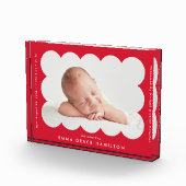 kondiging van de geboorte van Red Modern Scalloped Fotoblokken (Rechts)