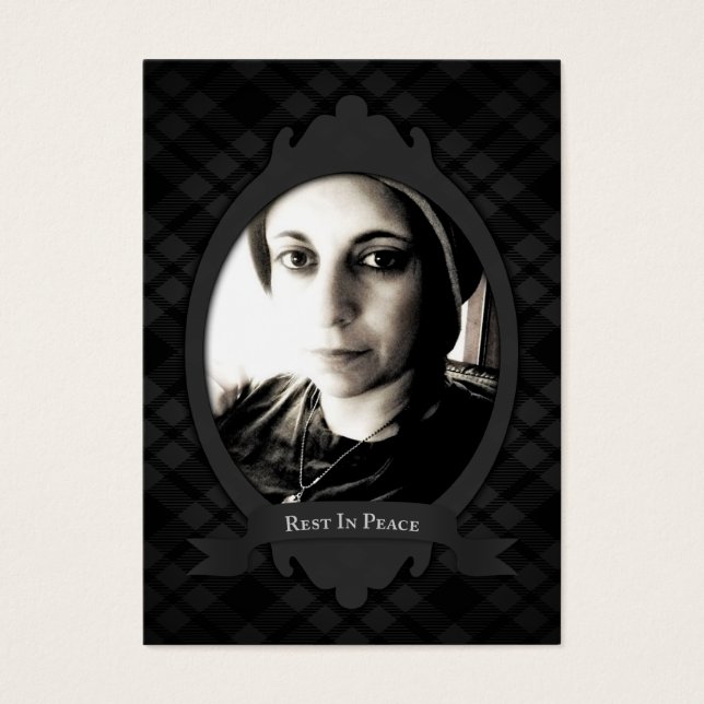 kondigingen van de begrafenisdienst visitekaartje (Voorkant)