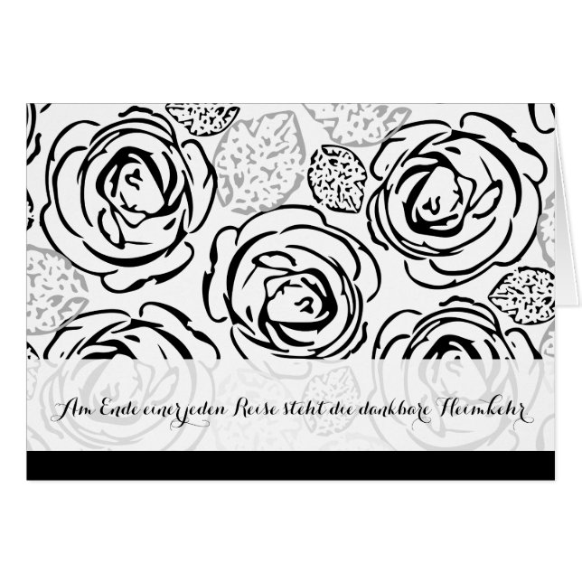 Kondolenzkarte Rosen (Voorkant Horizontaal)