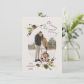 Kone Branches met kerstfoto-feestdag Kaart (Staand voorkant)