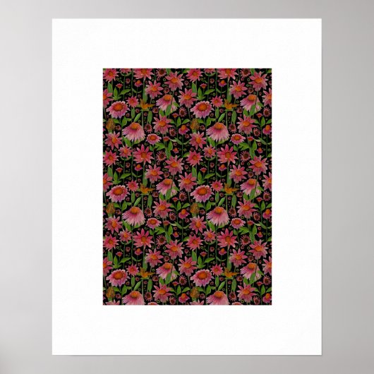 Kone Flowers Floral Pattern Poster (Voorkant)