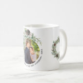 Kone greenery new weds 1st kerstfoto koffiemok (Voorkant rechts)
