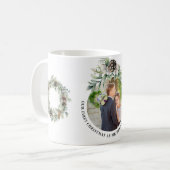 Kone greenery new weds 1st kerstfoto koffiemok (Voorkant links)
