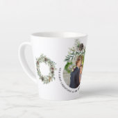 Kone greenery new weds 1st kerstfoto latte mok (Linkerhoek)