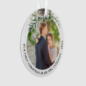 Kone greenery new weds 1st kerstfoto ornament (voorkant)