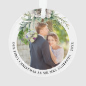 Kone greenery new weds 1st kerstfoto ornament (achterkant)