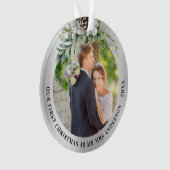 Kone greenery new weds 1st kerstfoto ornament (voorkant)